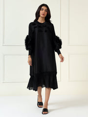 Rosette Dress in Black