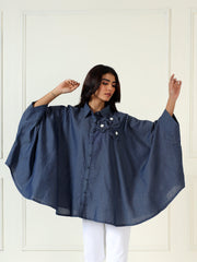 Denim Bloom Shirt In Blue