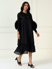 Rosette Dress in Black