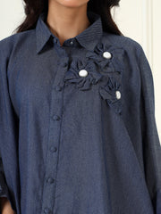 Denim Bloom Shirt In Blue
