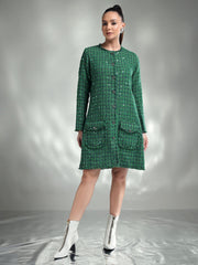 Green tweed Dress