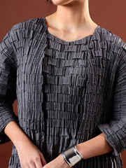 Axis Textured Dress with Shrug