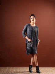 Axis Textured Dress with Shrug
