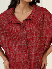 Luxeline Metallic Dress in Red