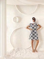 Indigo Mosaic Shift Dress