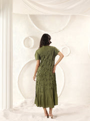 Florette Crinkle Midi Dress