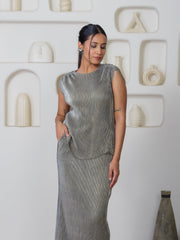 Sheen Metallic Co-ord Skirt set