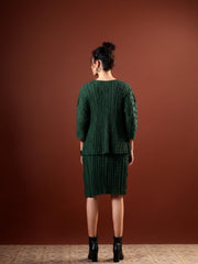 Axis Textured Dress with Shrug