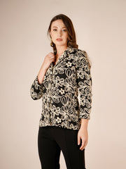 Maverick Denim Top In Black Colour