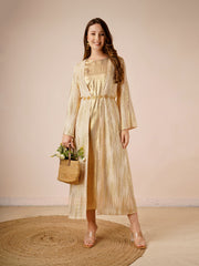 Rayon Jacket Dress In Gold Color