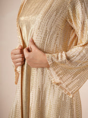 Rayon Jacket Dress In Gold Color