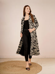 Petal Denim Dress In Black Color