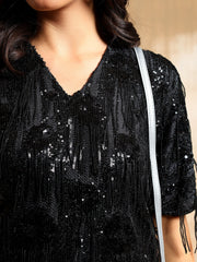 Elen Sequins Fringe Dress