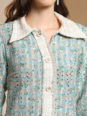 Celene Tweed Sequin Dress