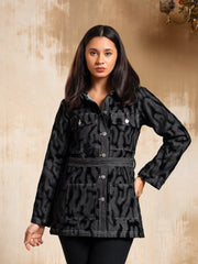 Reva Velvet Textured Denim Jacket