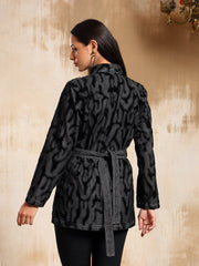 Reva Velvet Textured Denim Jacket