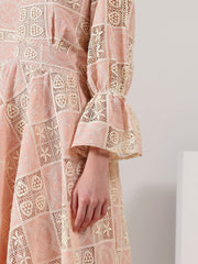 Rosé Whisper – Embroidered Maxi Dress