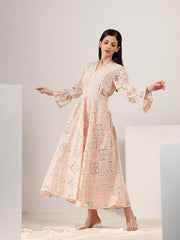 Rosé Whisper – Embroidered Maxi Dress