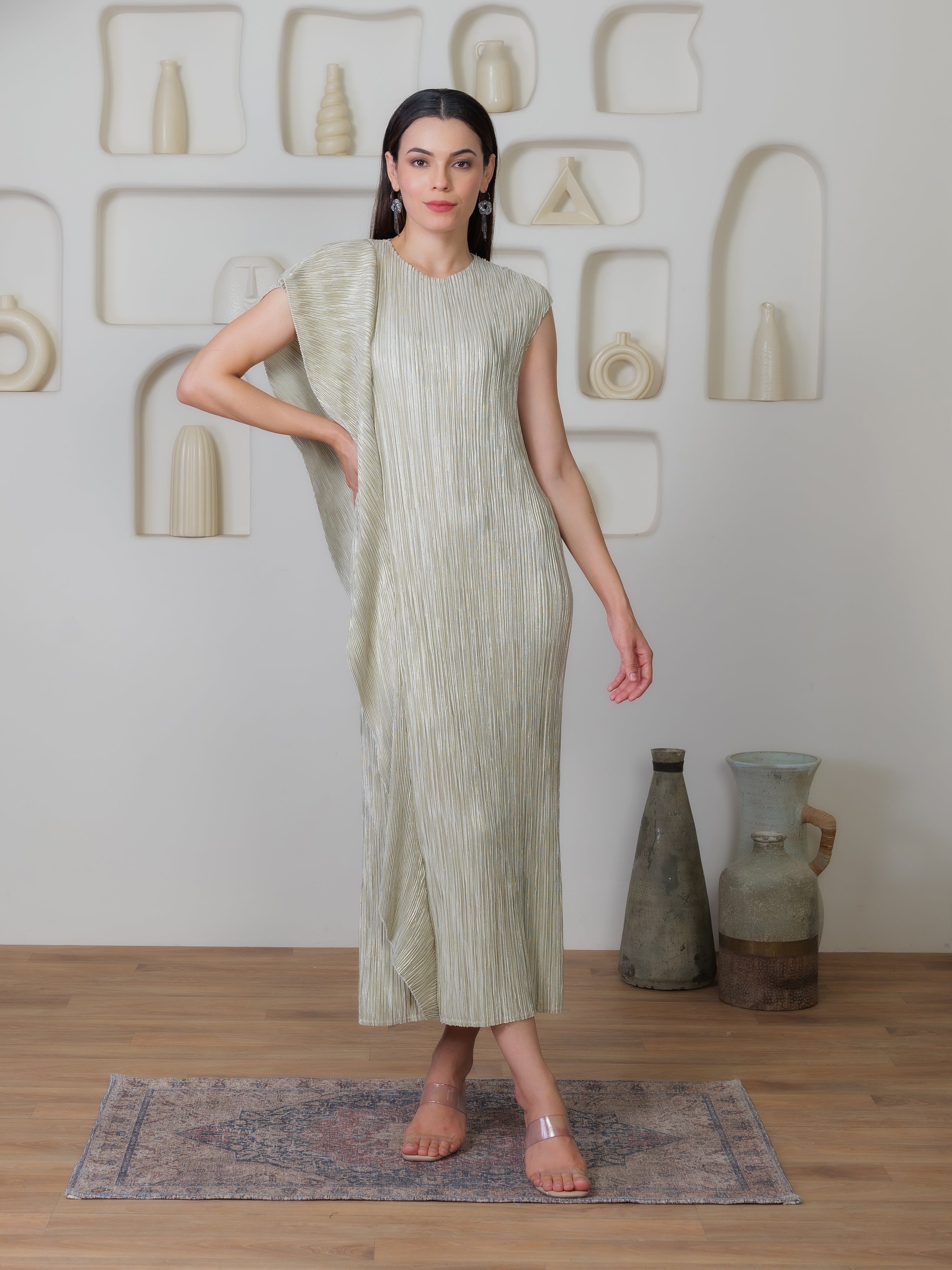 Cascade Metallic Dress