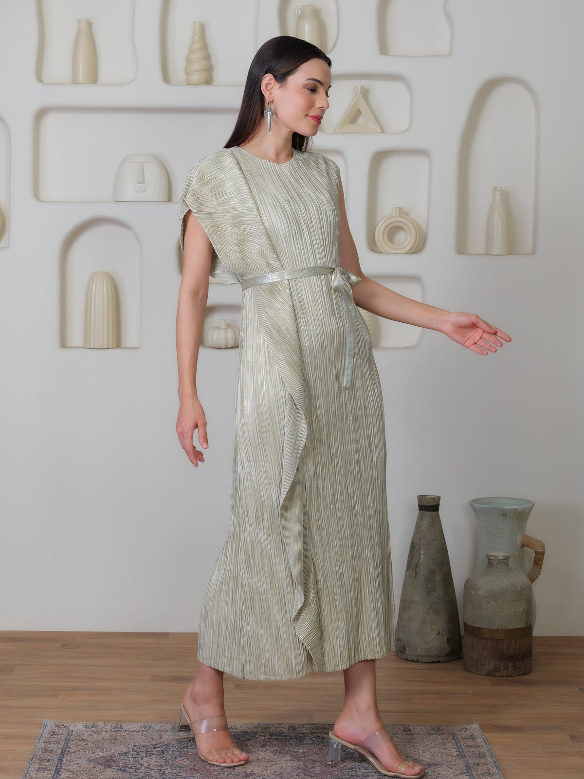 Cascade Metallic Dress