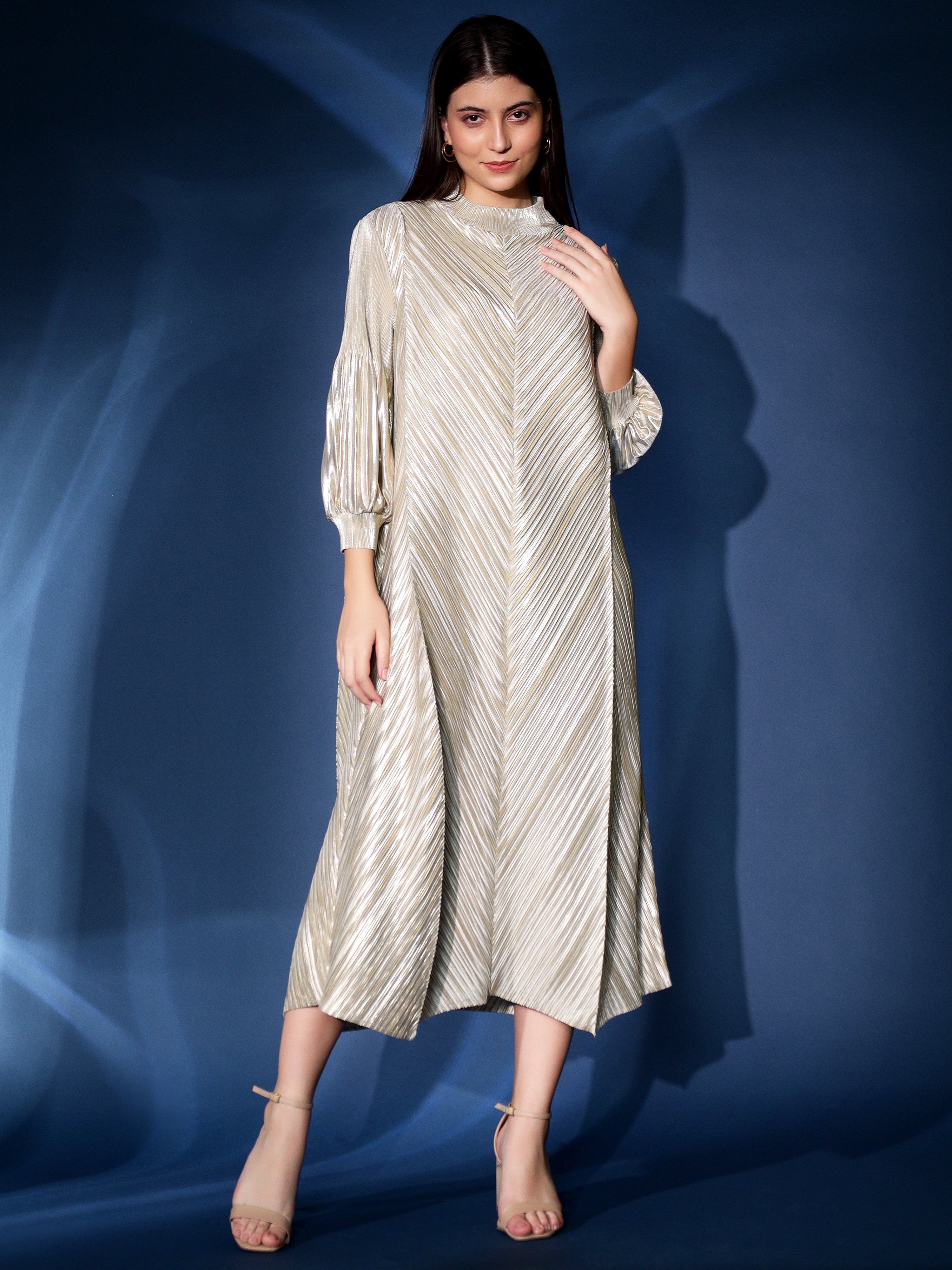 Nahria Metallic Dress