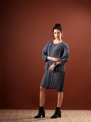 Axis Textured Dress with Shrug