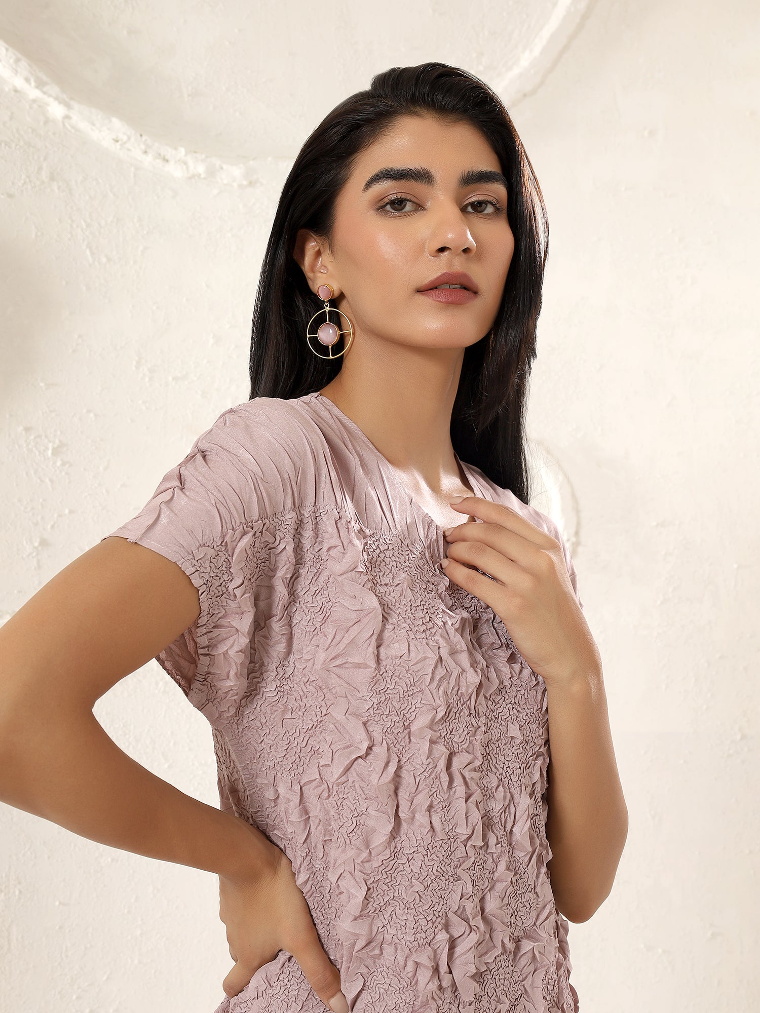 Florette Crinkle Midi Dress