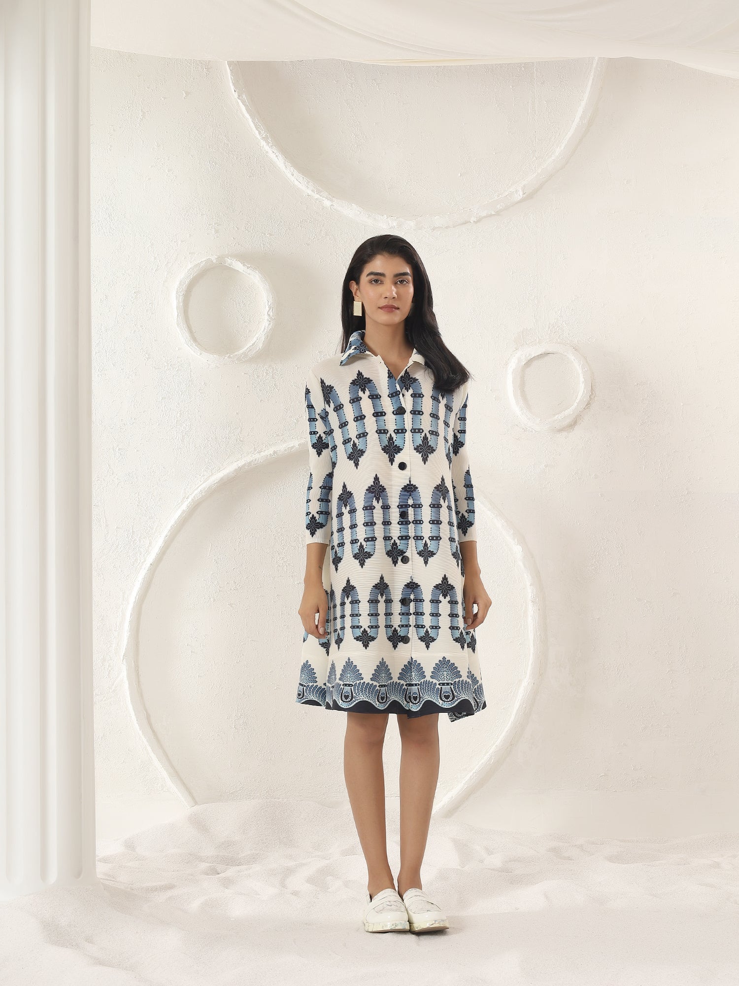 Wave Crest Shirt Dress