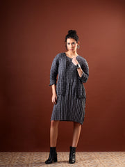 Axis Textured Dress with Shrug