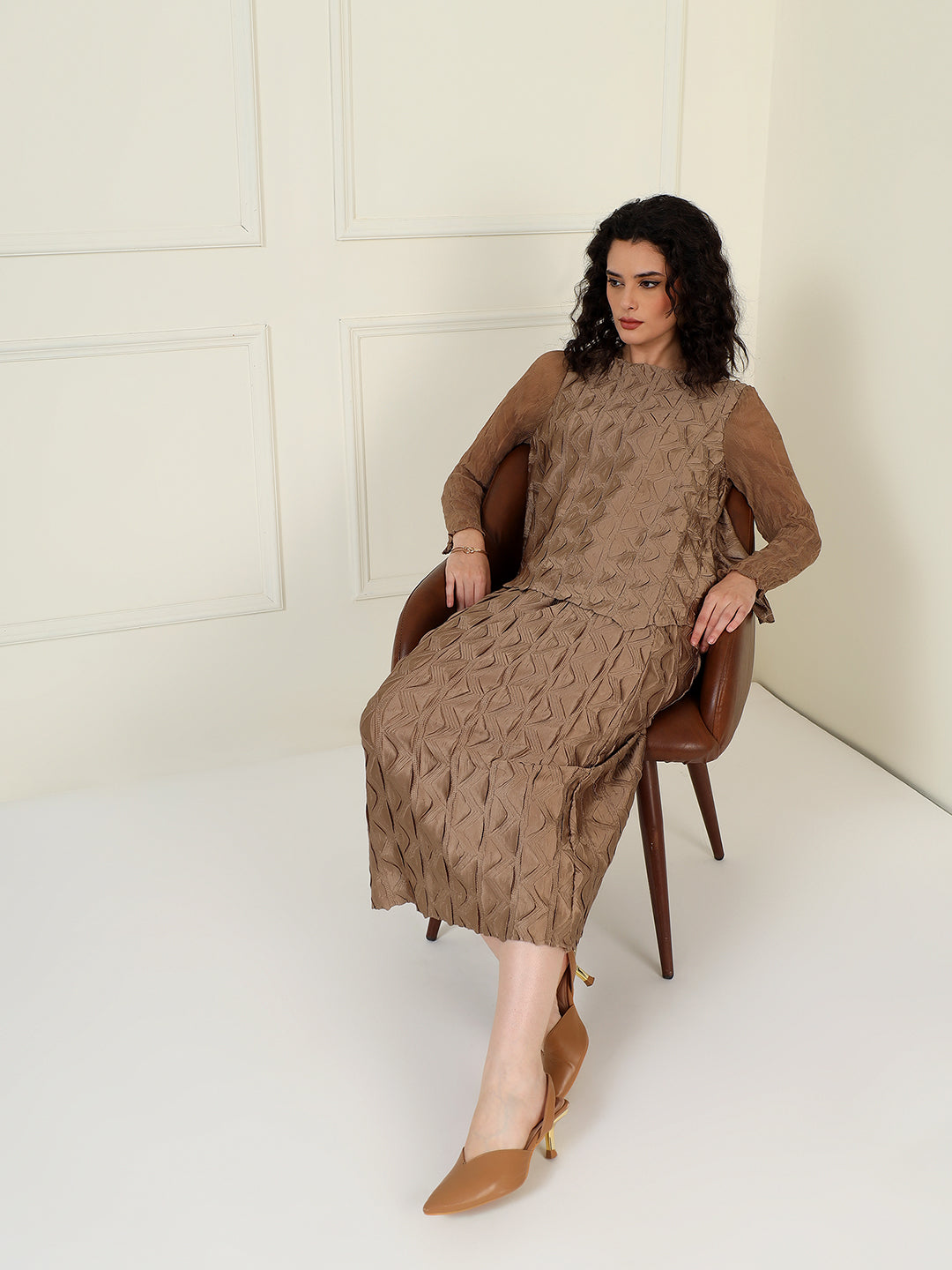 Elysia skirt set in Mocha