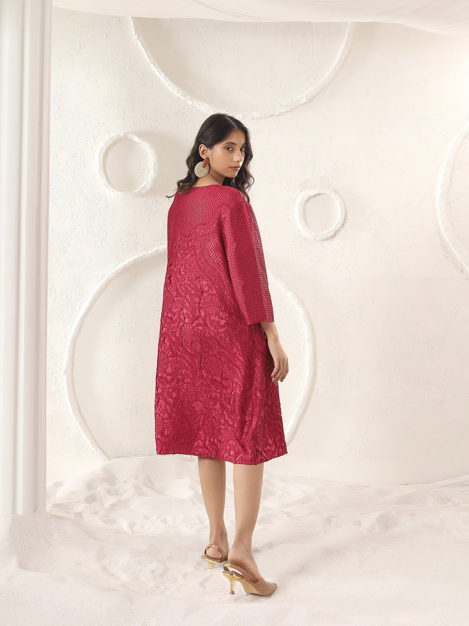 Velora Textured Midi Dress