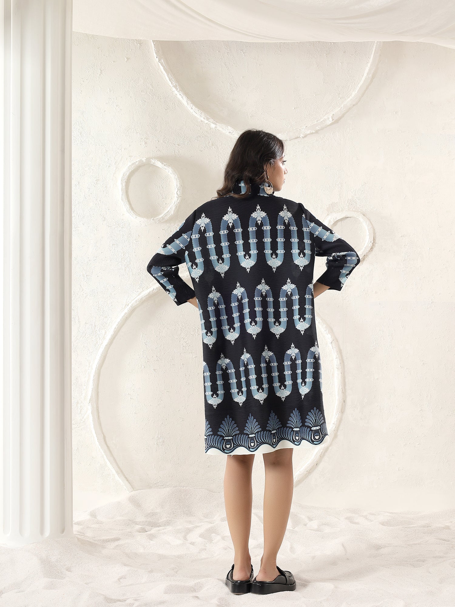 Wave Crest Shirt Dress