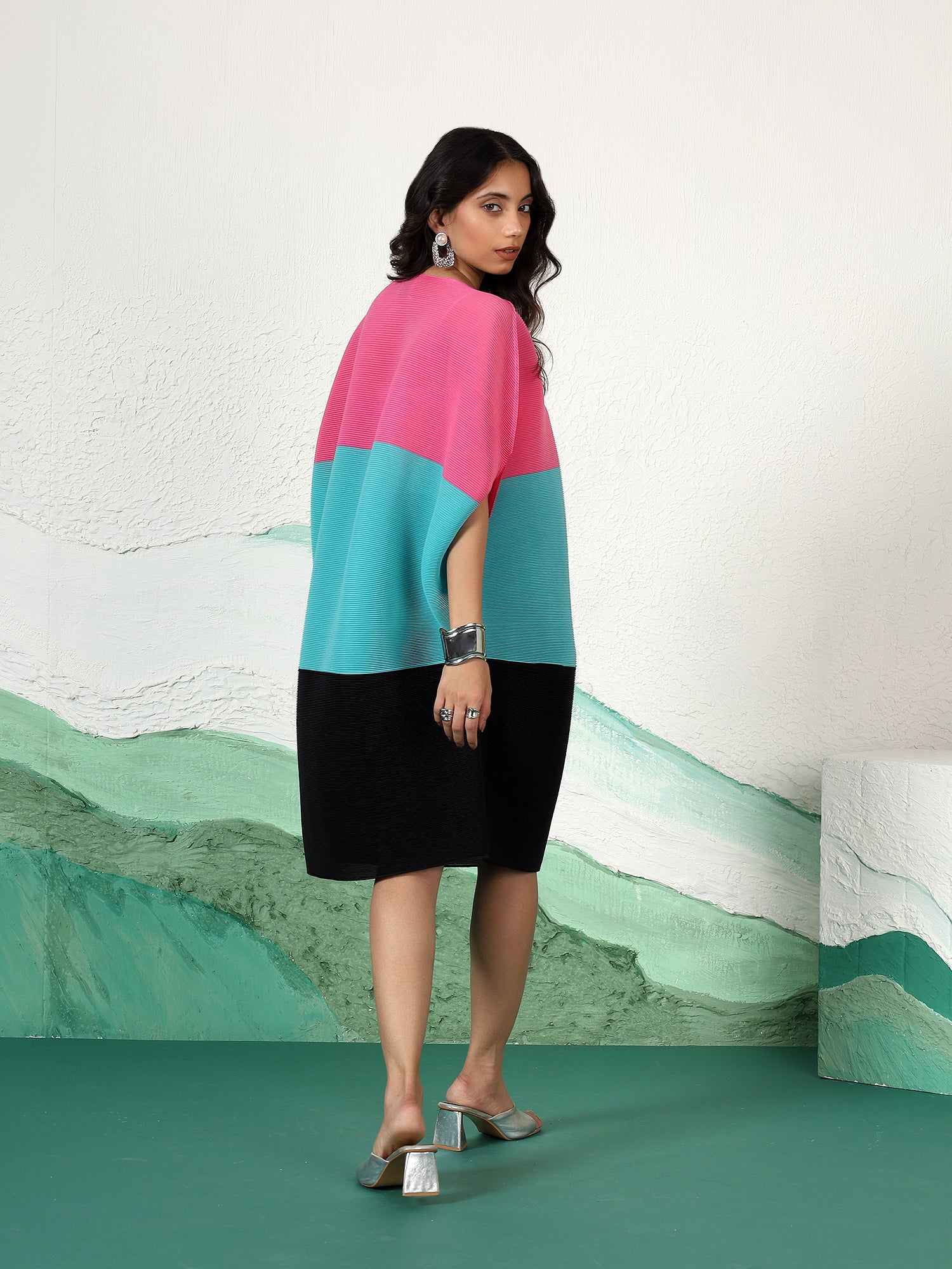 Eterna Colorblock Kaftan Dress