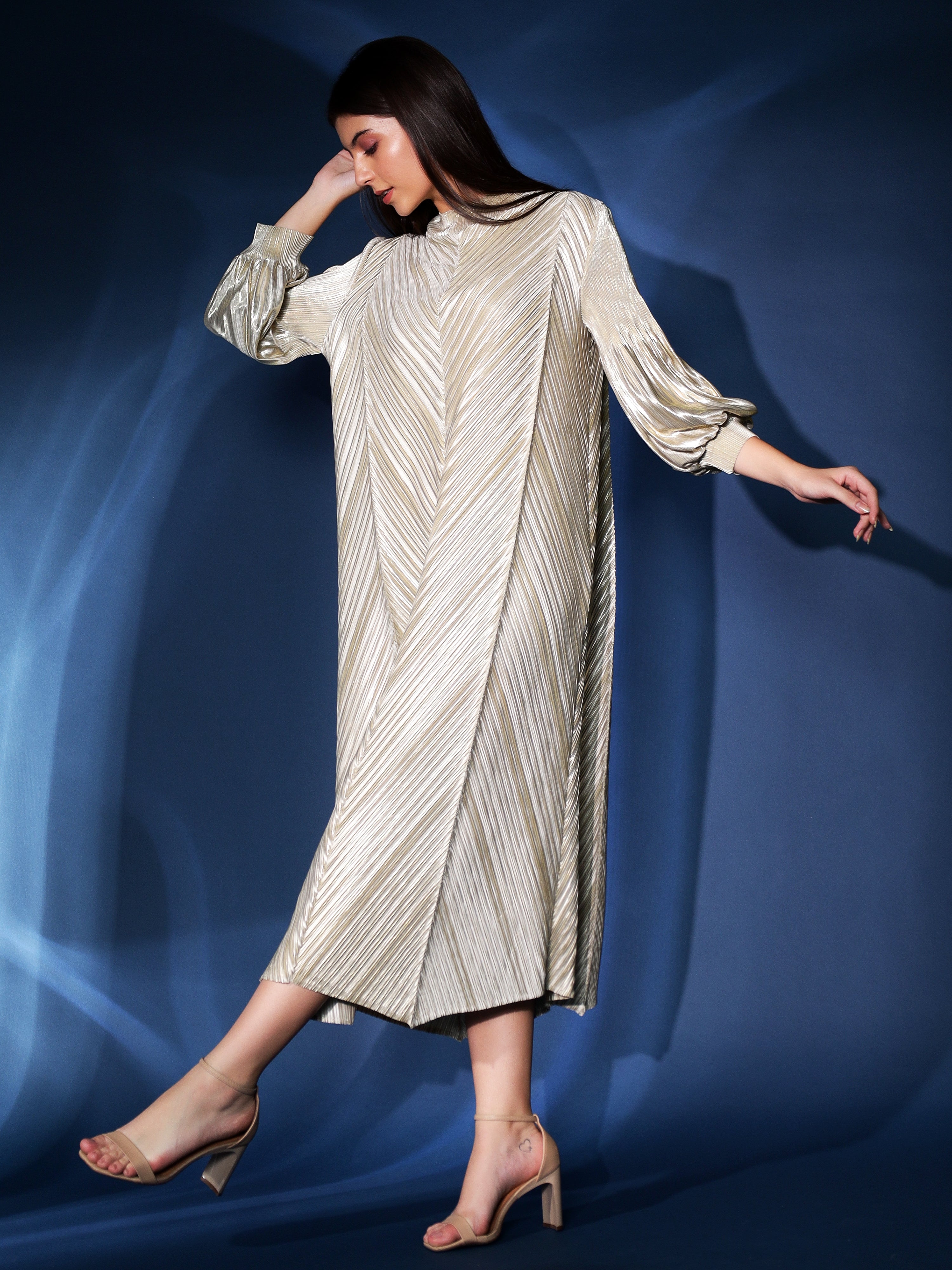 Nahria Metallic Dress