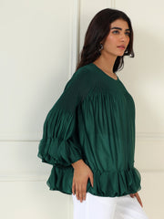 Riva Top In Emerald Green