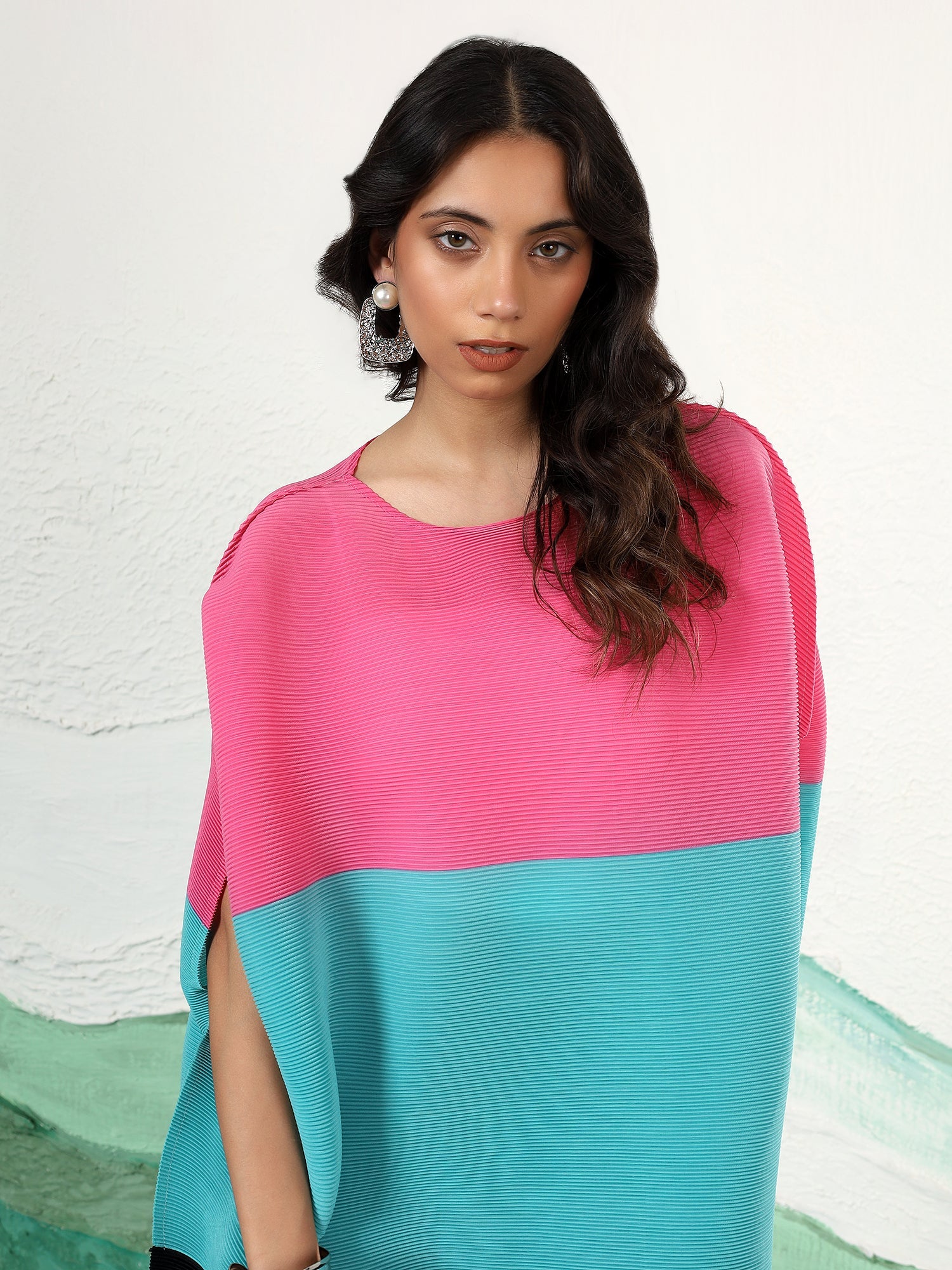 Eterna Colorblock Kaftan Dress