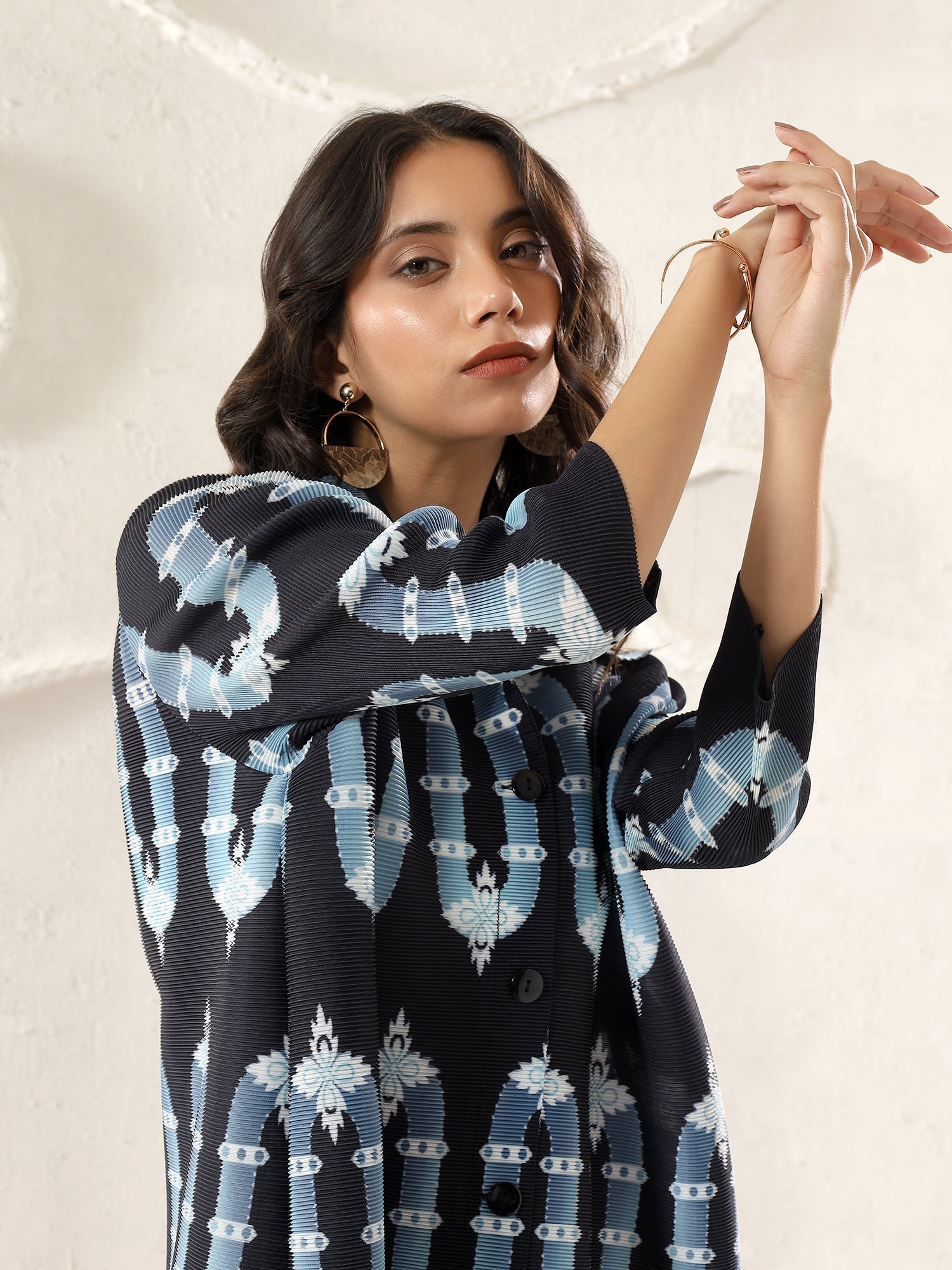 Wave Crest Shirt Dress