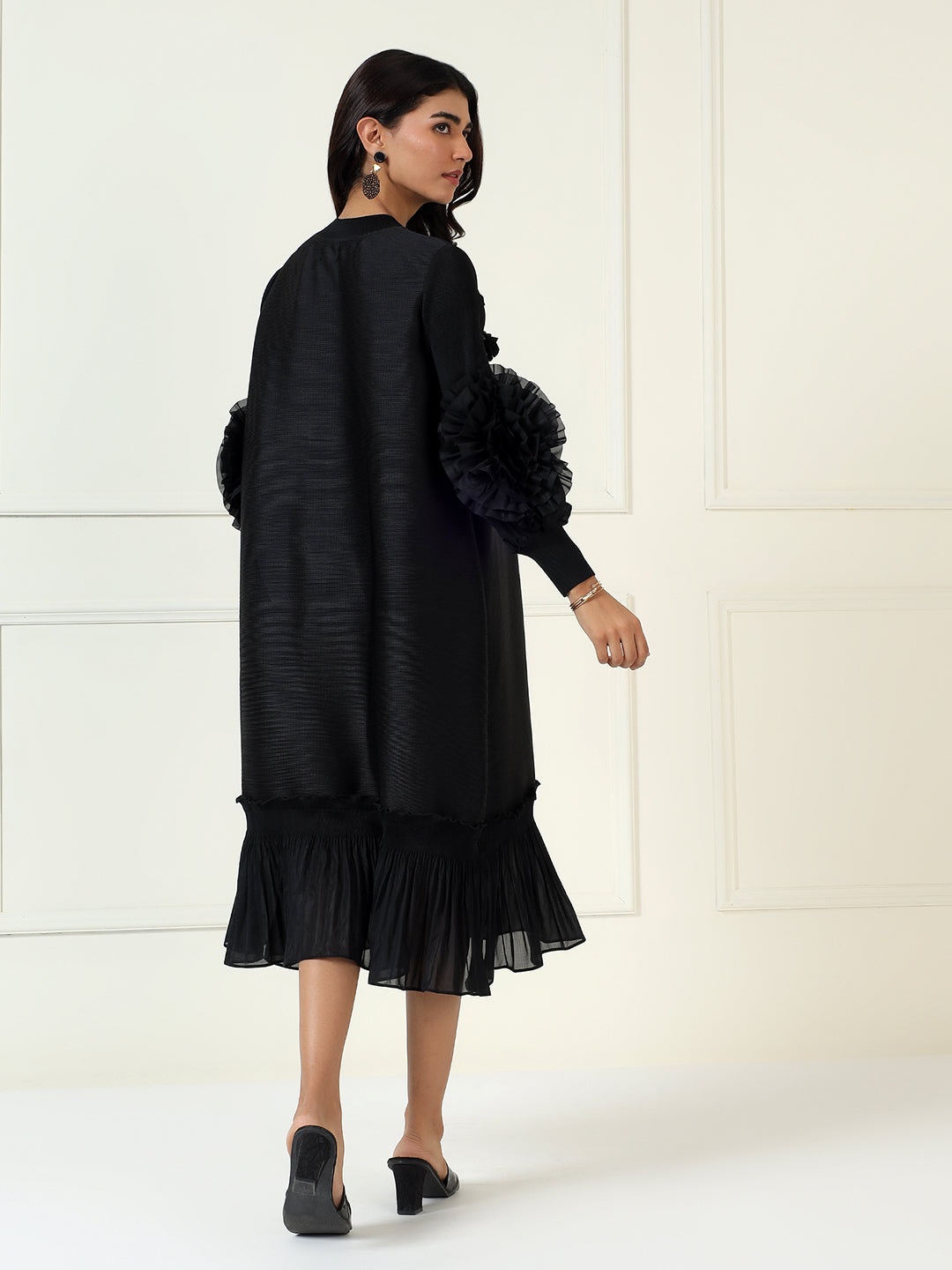 Rosette Dress in Black