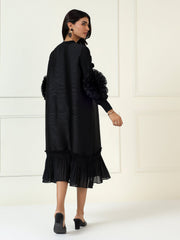 Rosette Dress in Black