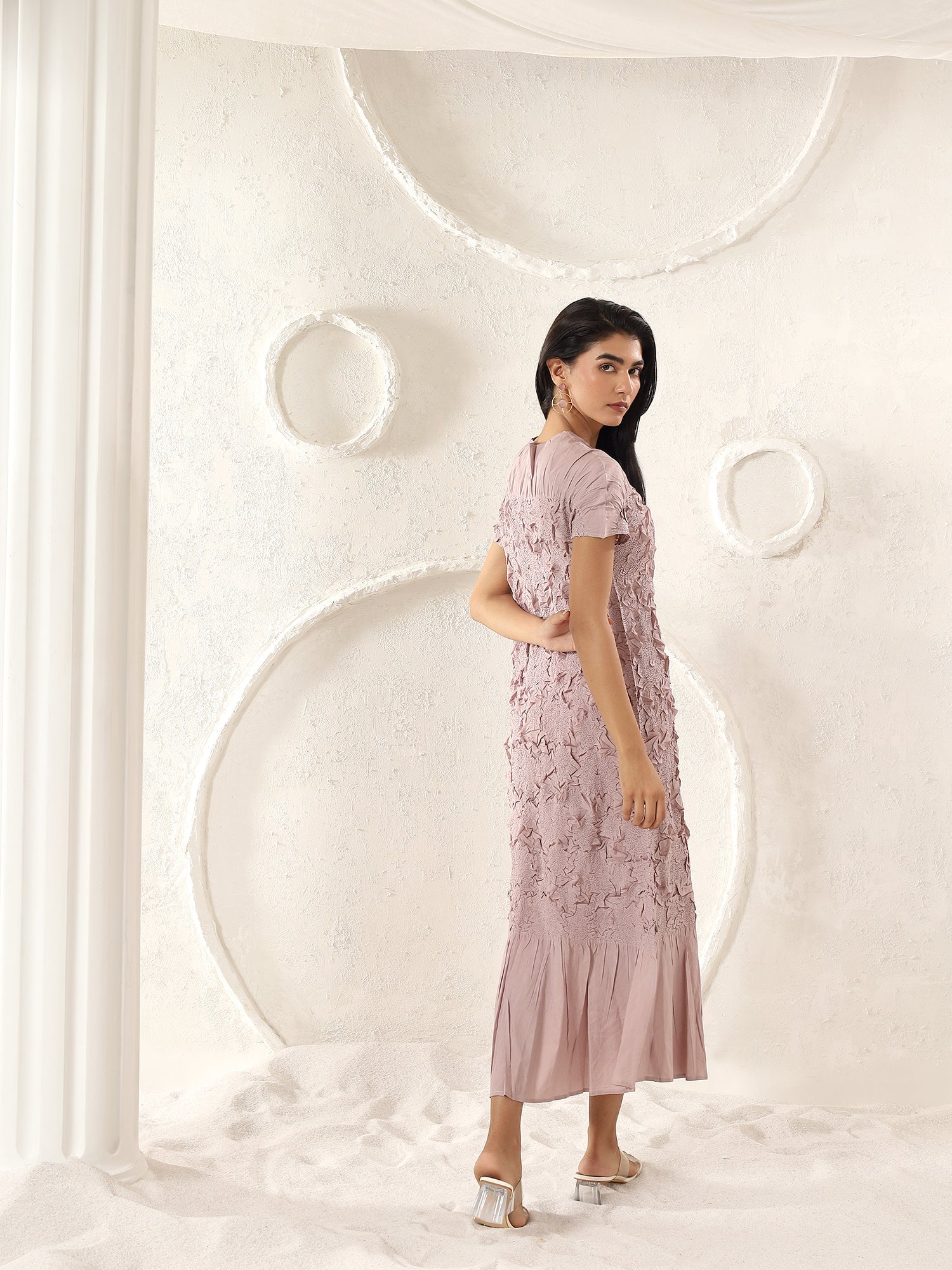 Florette Crinkle Midi Dress