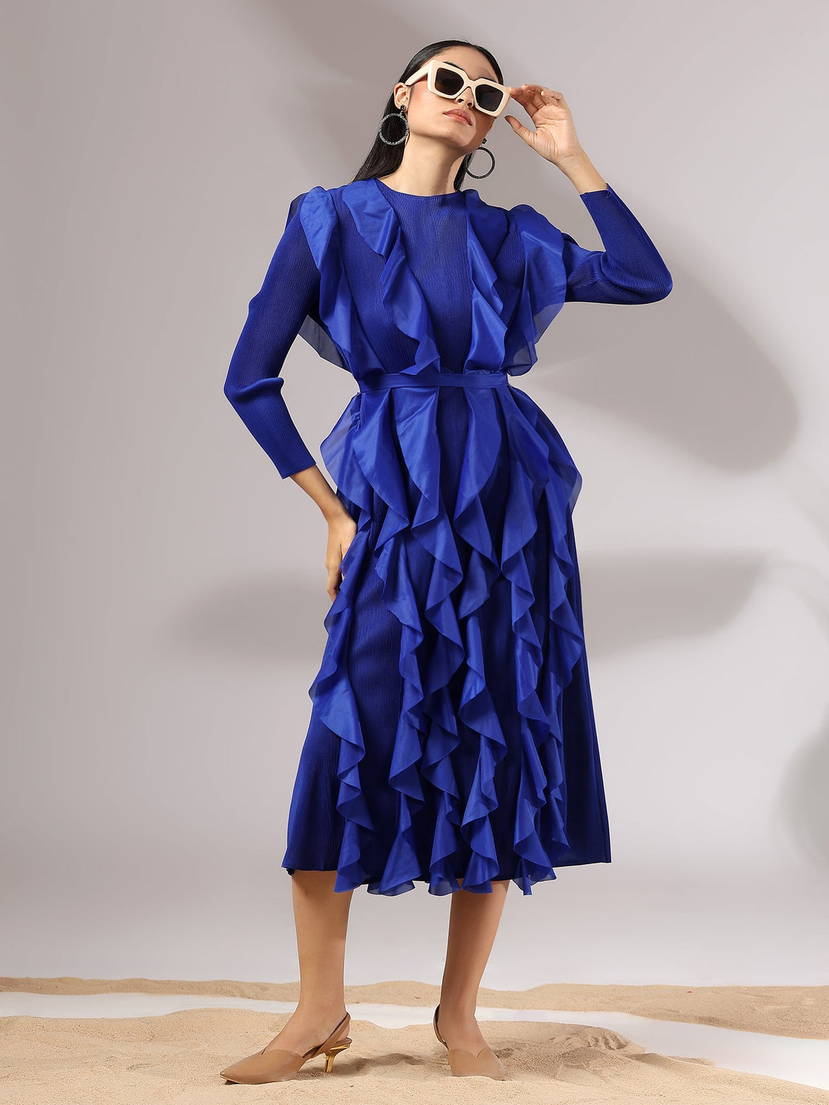 Cascade Ruffle Dress