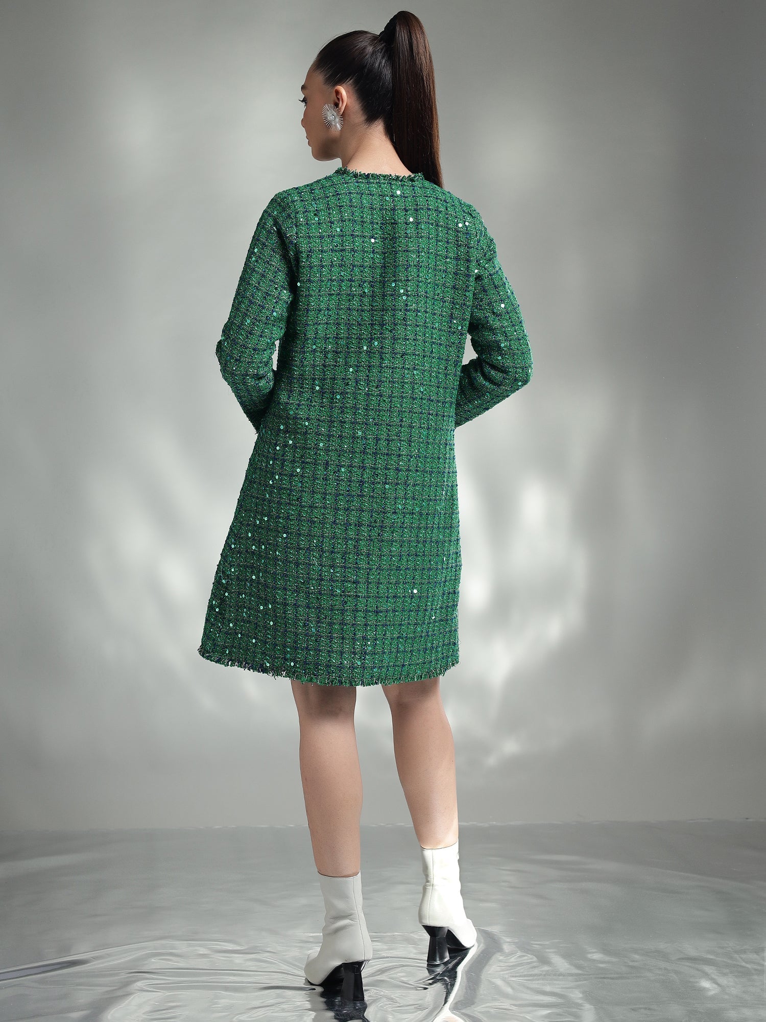 Green tweed Dress
