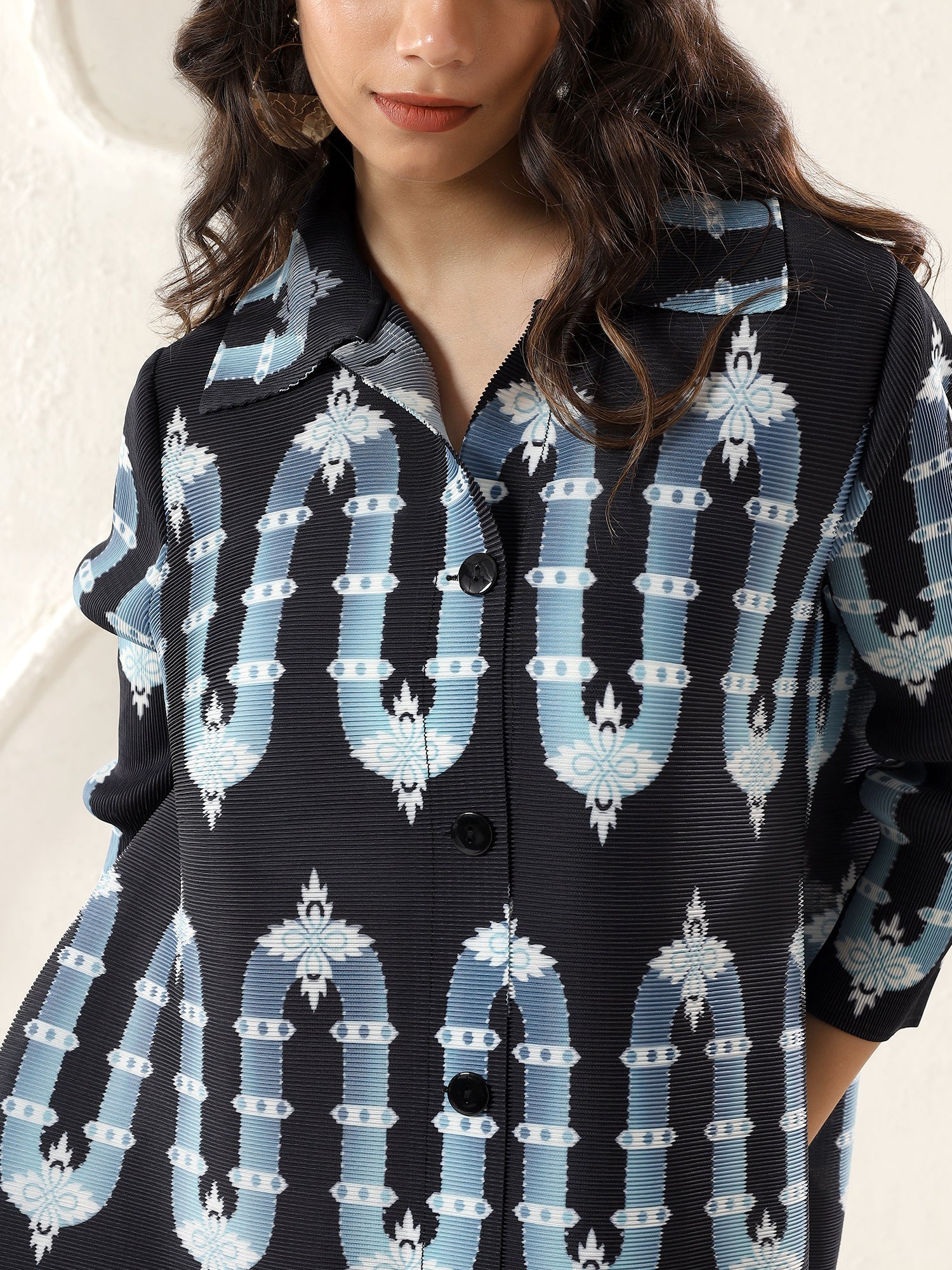 Wave Crest Shirt Dress