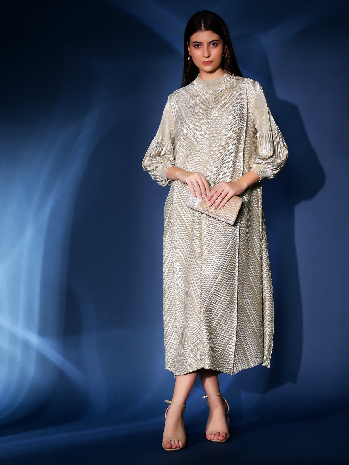 Nahria Metallic Dress