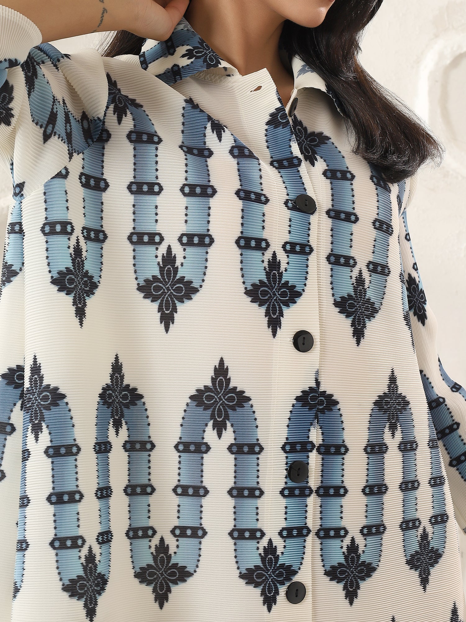 Wave Crest Shirt Dress