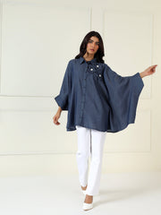 Denim Bloom Shirt In Blue