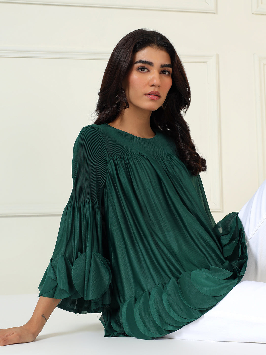 Riva Top In Emerald Green