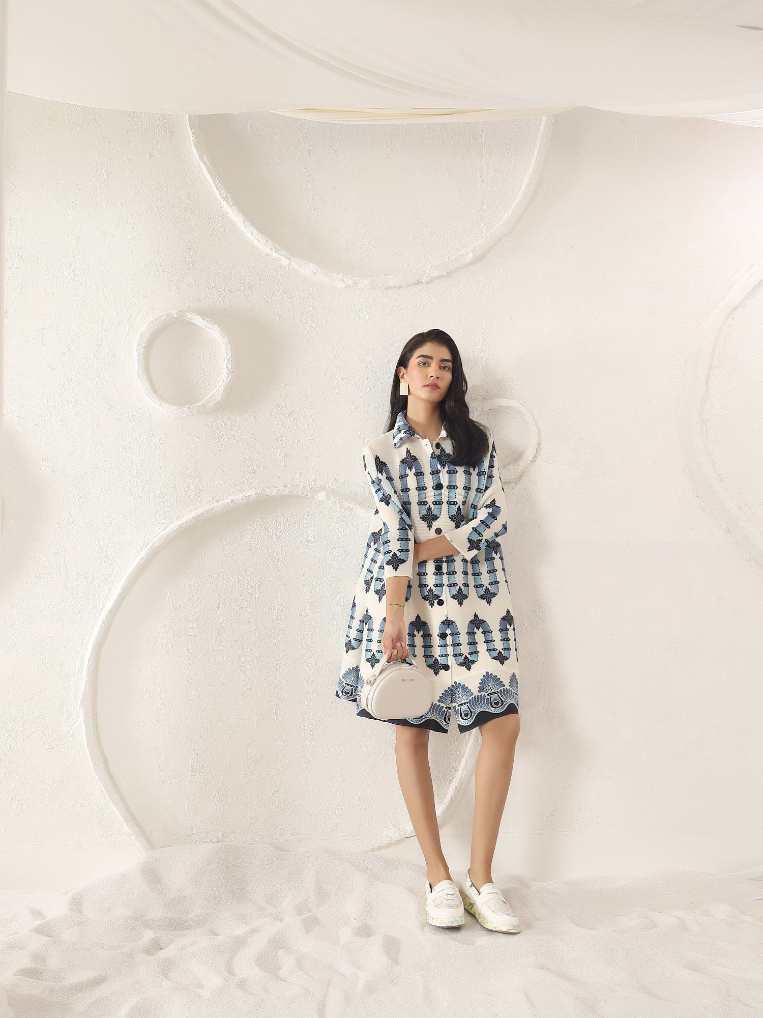 Wave Crest Shirt Dress