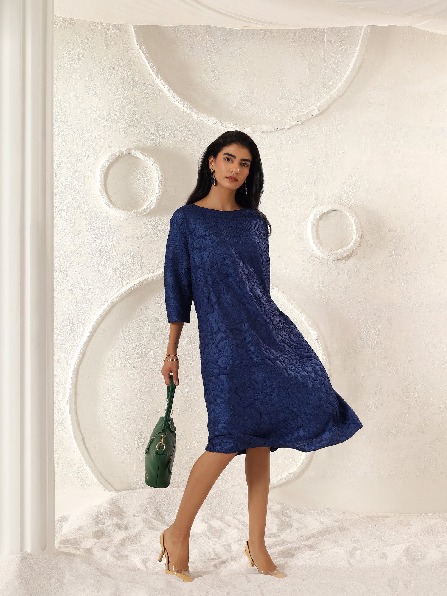 Velora Textured Midi Dress