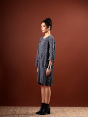 Axis Textured Dress with Shrug